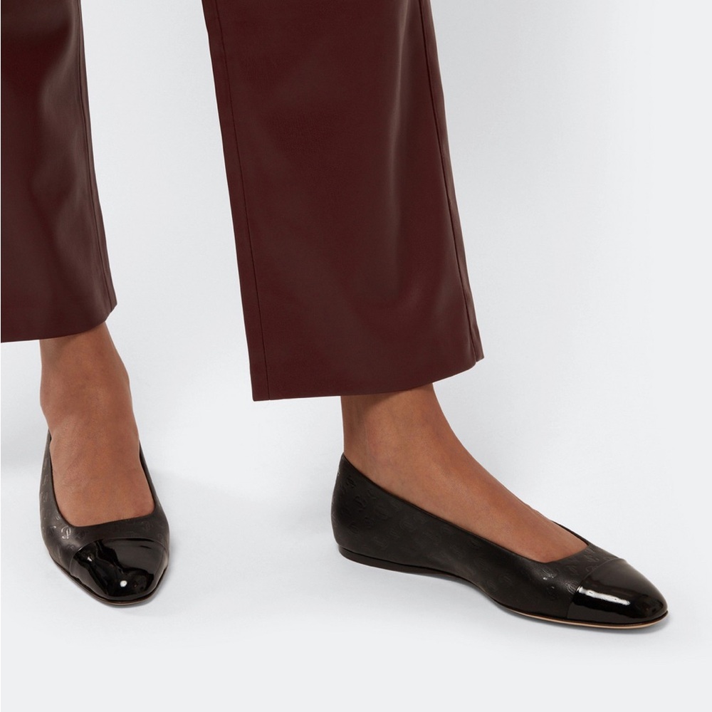 Jimmy Choo Ballerina Watson Black Leather Flats